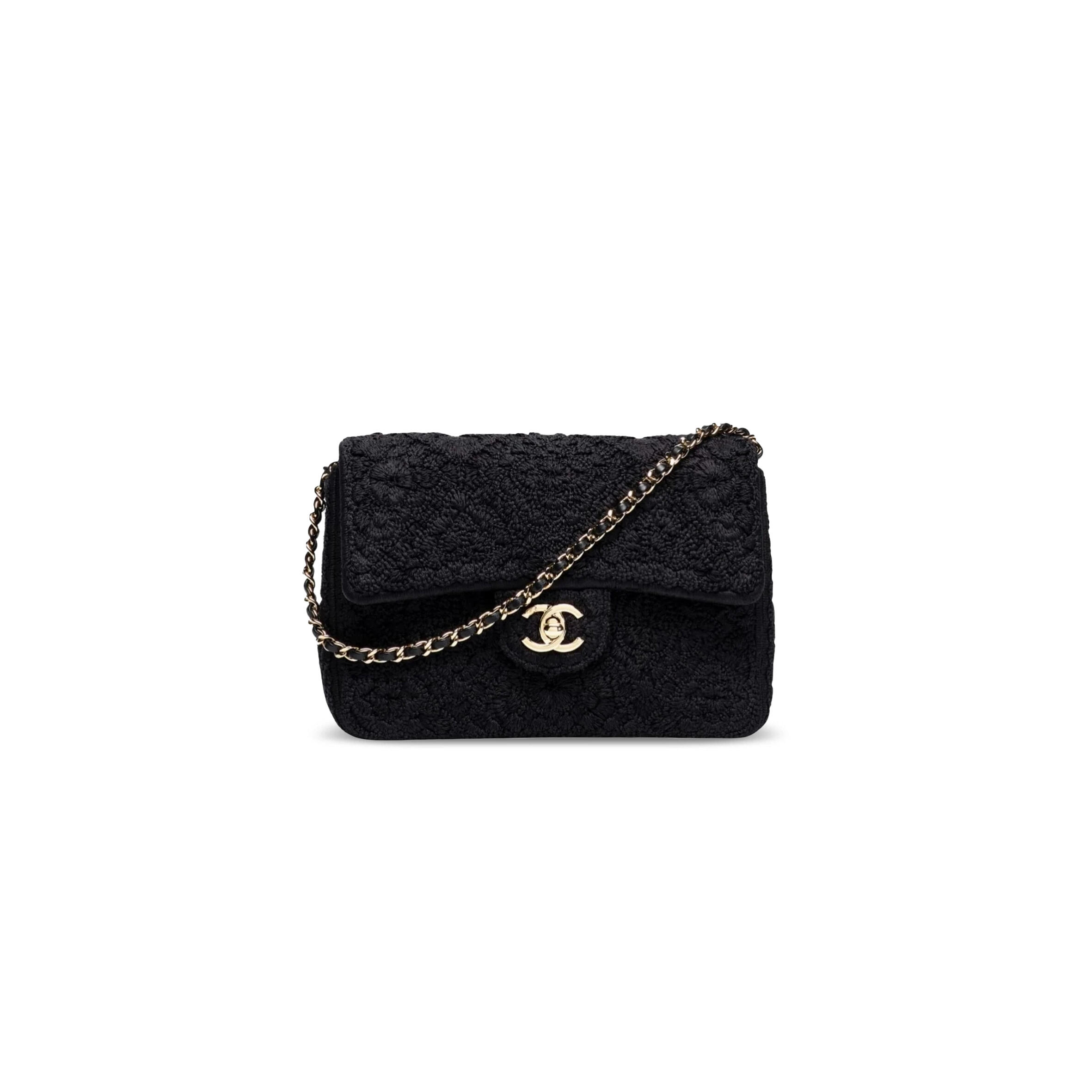CHANEL MINI FLAP BAG CROCHET-EFFECT WEAVING AS6076 (20*14*6cm)